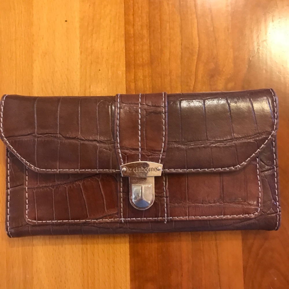 Liz Claiborne Brown faux Snake skin wallet